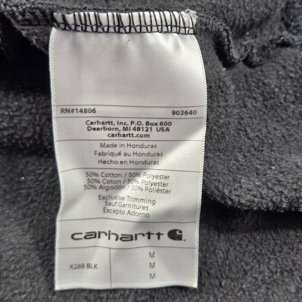 Carhartt Hoodie Mens M Black Good K288 Wanzek Graphic Logo Sleeve Loose Fit - Picture 11 of 13